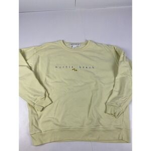 Vintage Myrtle Beach Sweatshirt Unisex Size  Medium Embroidered Souvenir Yellow